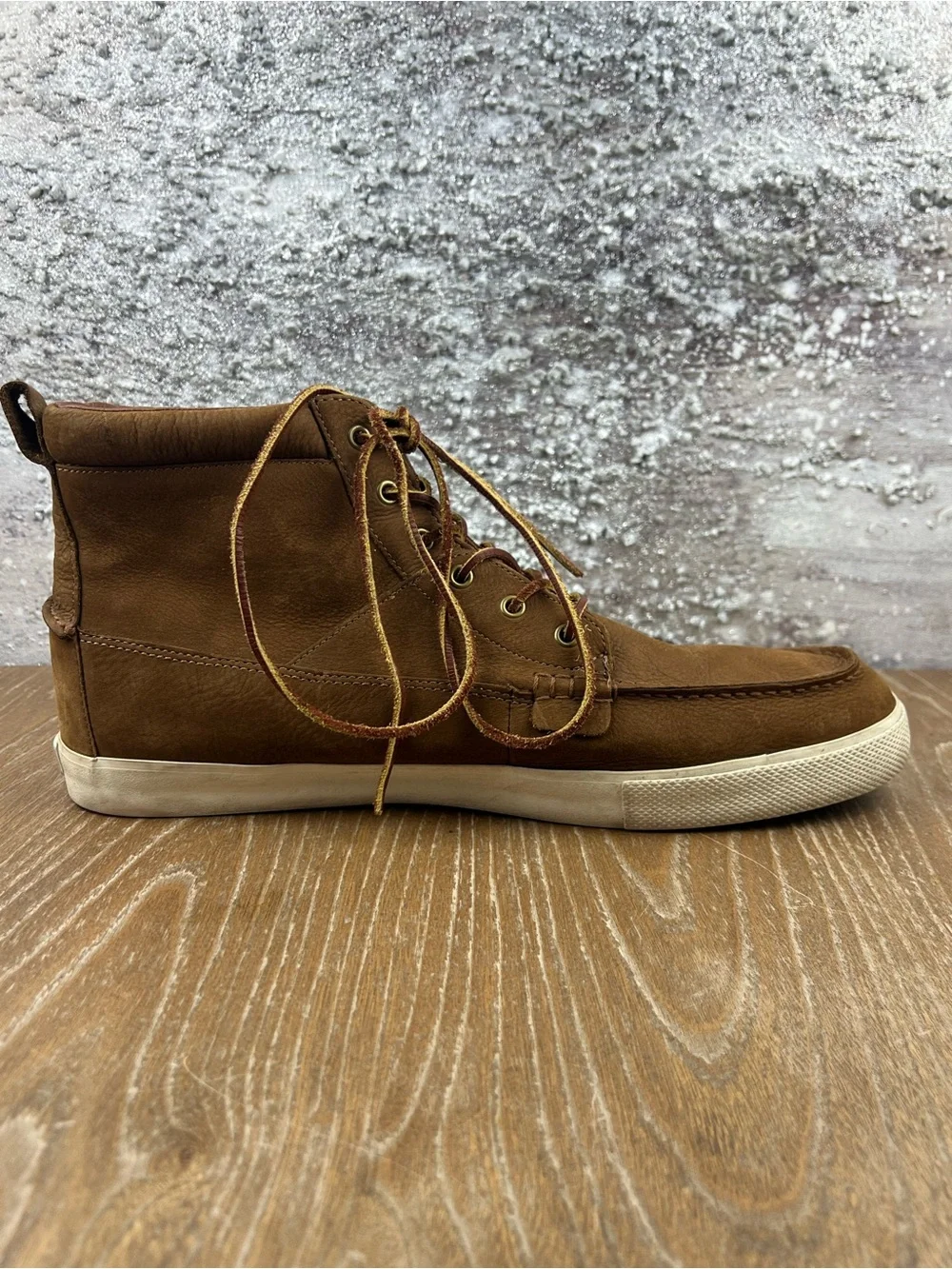 602 Polo by Ralph Lauren TAVIS Brown Leather High-Top Sneaker 16